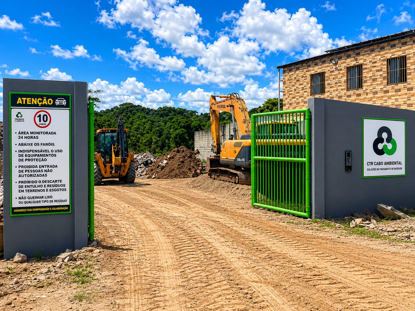 Entrada da unidade CTR Cabo Ambiental